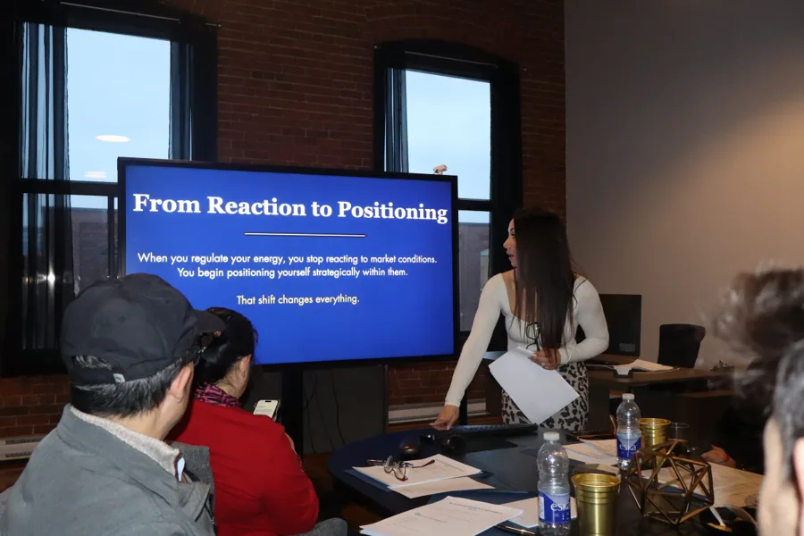 Shanna Giannakis leading a professional presentation
