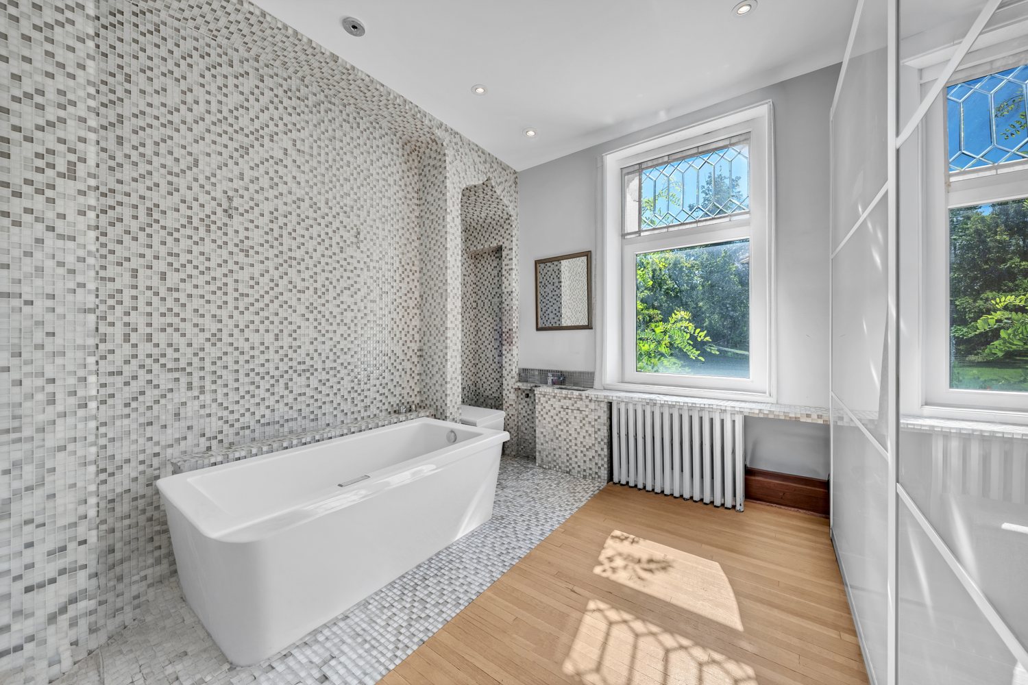 Bathroom with freestanding tub